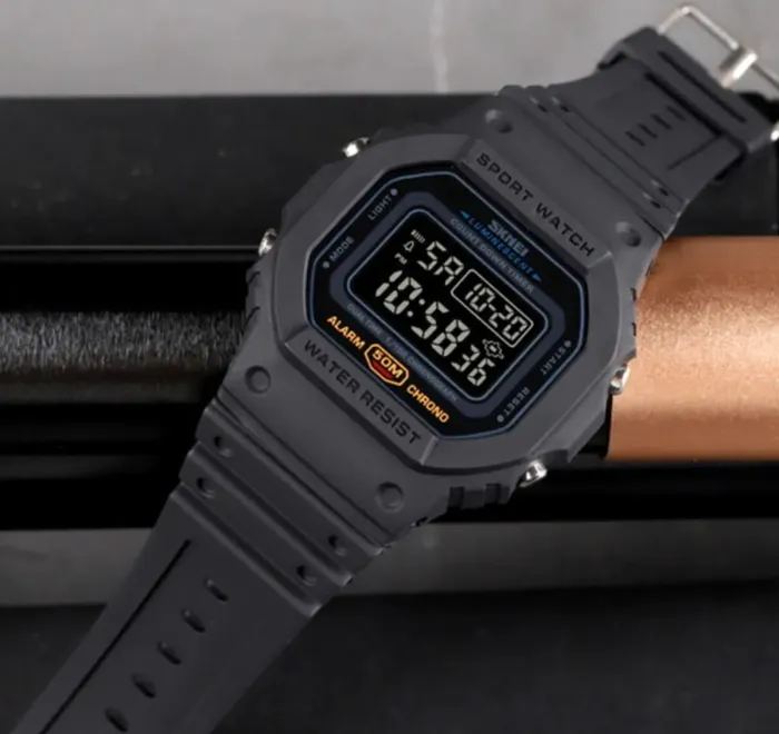 Чоловічий спортивний водостійкий тактичний годинник Skmei Dron Black - зображення 5