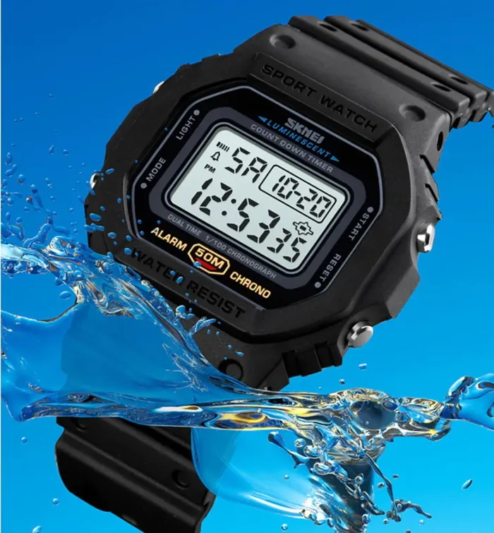 Чоловічий спортивний водостійкий тактичний годинник Skmei Dron Black - зображення 7