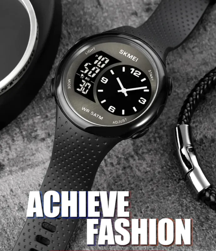 Чоловічий спортивний водостійкий тактичний годинник Skmei Dual - зображення 2