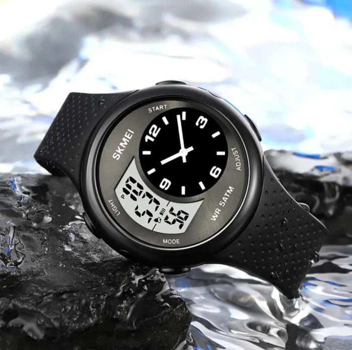 Чоловічий спортивний водостійкий тактичний годинник Skmei Dual - зображення 3