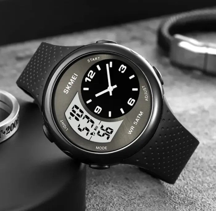 Чоловічий спортивний водостійкий тактичний годинник Skmei Dual - зображення 8