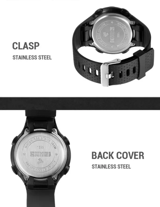 Чоловічий спортивний водостійкий тактичний годинник Skmei Dual - зображення 9