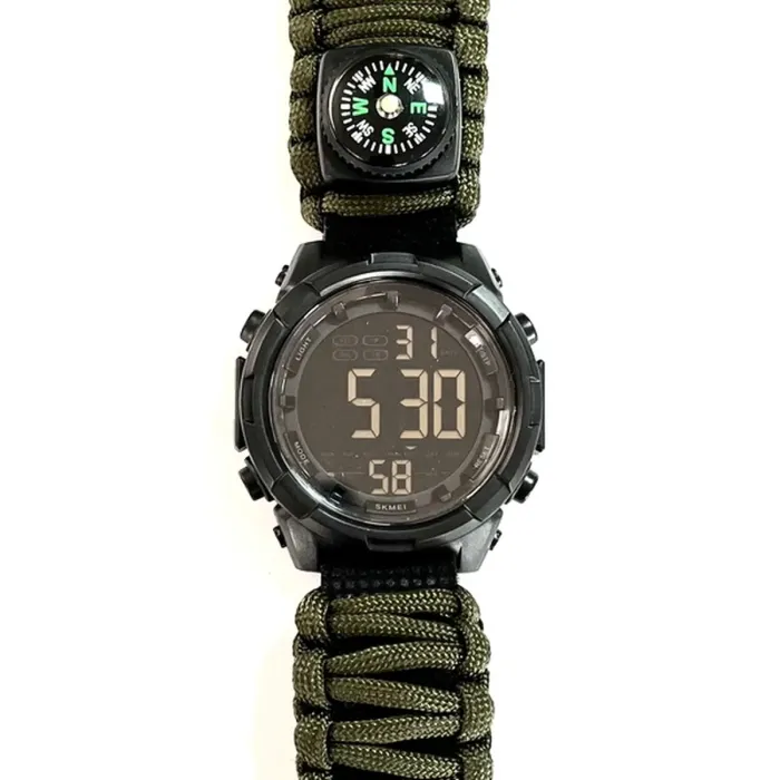 Чоловічий водостійкий спортивний тактичний з компасом годинник Skmei Energy з компасом - зображення 1
