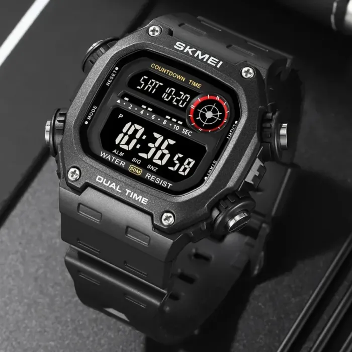 Чоловічий спортивний водостійкий тактичний годинник Skmei Faust - зображення 4