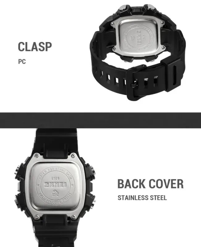 Чоловічий спортивний водостійкий тактичний годинник Skmei Faust - зображення 5