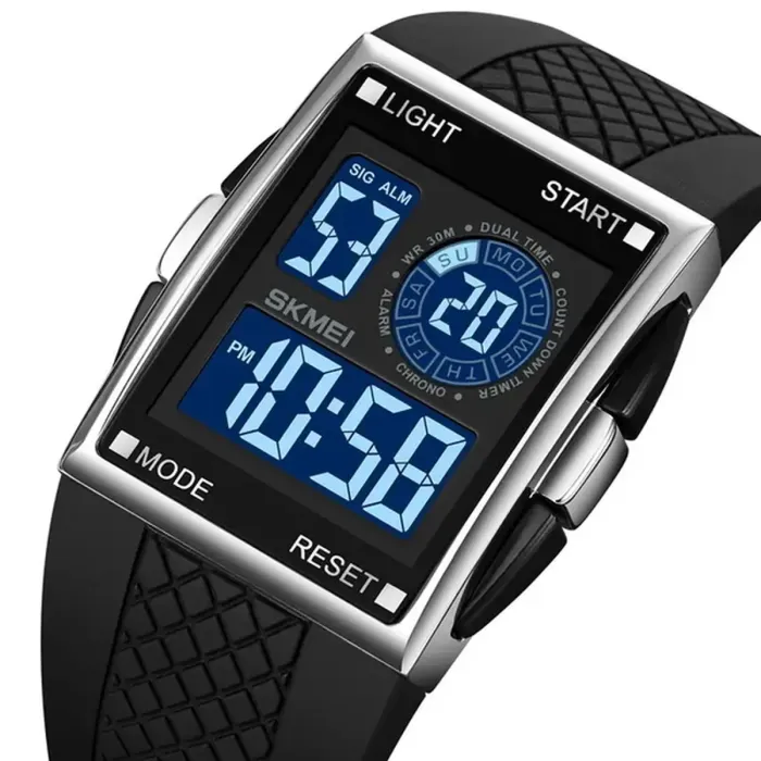 Чоловічий спортивний тактичний годинник Skmei Jump Silver - зображення 1