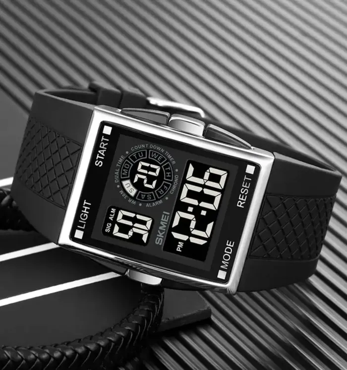 Чоловічий спортивний тактичний годинник Skmei Jump Silver - зображення 3