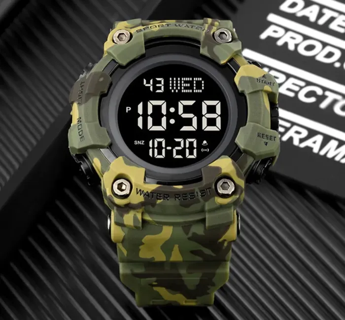 Чоловічий водостійкий спортивний тактичний годинник Skmei Kamo Green - зображення 5