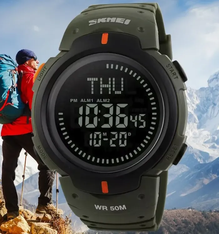 Чоловічий водостійкий спортивний тактичний з компасом годинник Skmei Kompass Nano з компасом - зображення 7