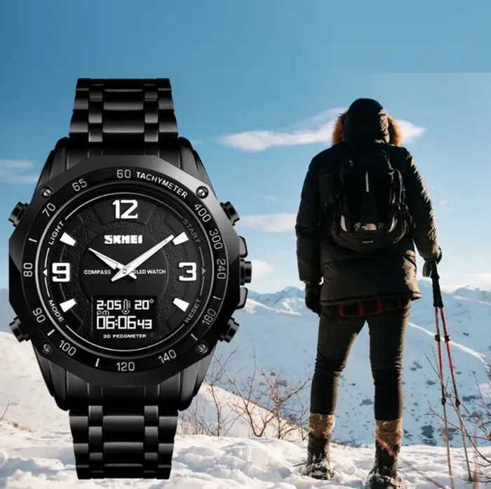 Чоловічі годинники Skmei Kompass PRO Black  - зображення 6