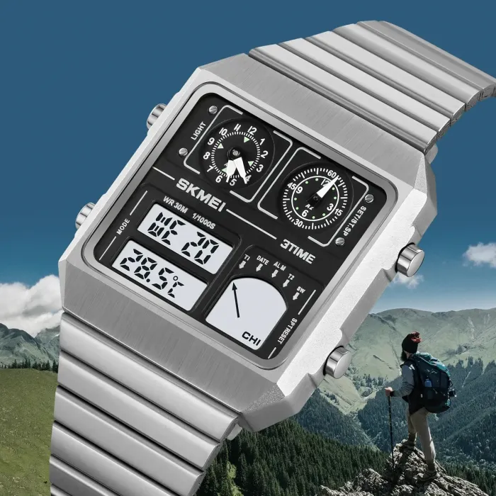 Чоловічий спортивний водостійкий тактичний годинник Skmei Motor - зображення 3