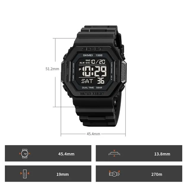 Чоловічий водостійкий спортивний тактичний годинник Skmei Navi - зображення 8
