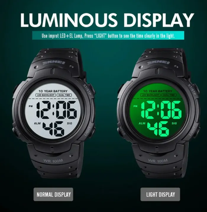 Чоловічий спортивний тактичний годинник Skmei Neon Black - зображення 7