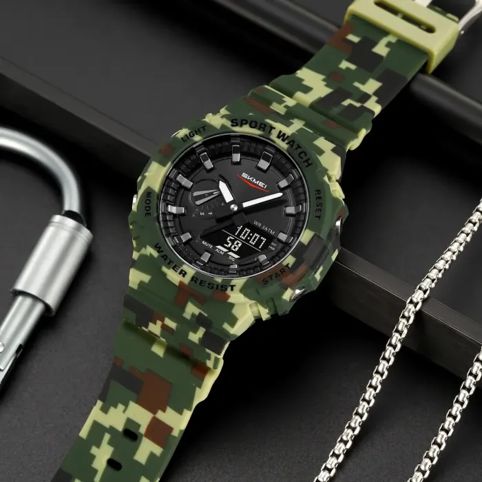 Чоловічий спортивний водостійкий тактичний годинник Skmei Strong Pro - зображення 3