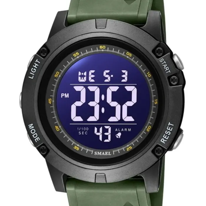 Чоловічий водостійкий спортивний тактичний годинник Smael Alex Green - зображення 1