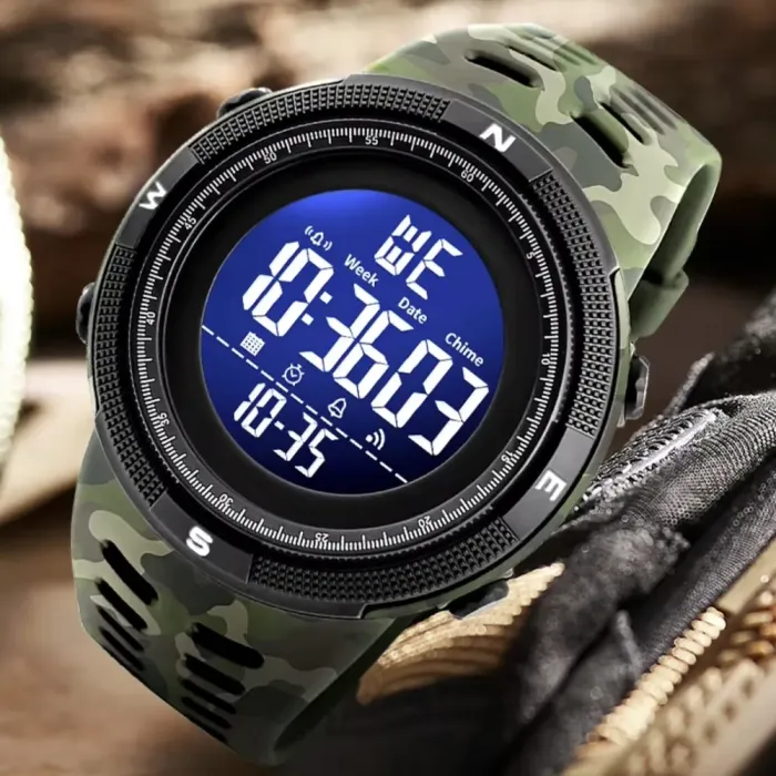 Чоловічий спортивний водостійкий тактичний годинник Smael Army - зображення 3