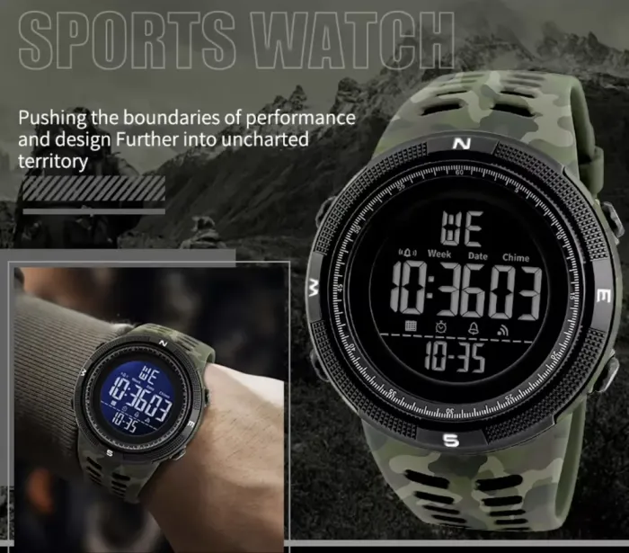 Чоловічий спортивний водостійкий тактичний годинник Smael Army - зображення 6