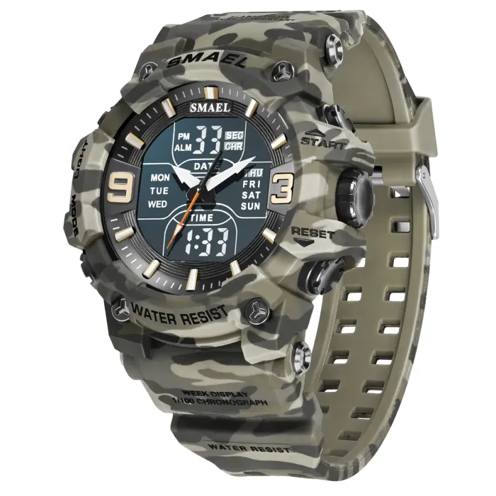 Чоловічий водостійкий спортивний тактичний годинник Smael Brutal - зображення 1