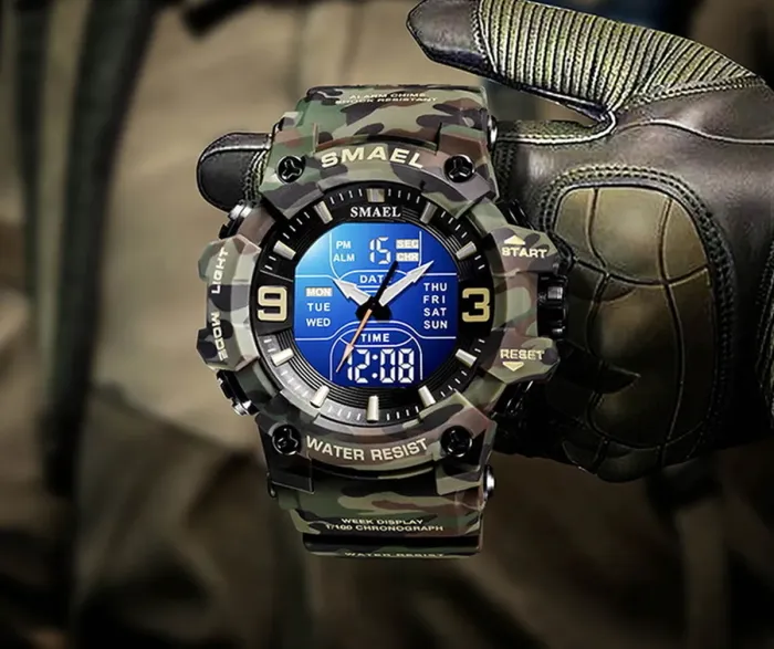 Чоловічий водостійкий спортивний тактичний годинник Smael Brutal - зображення 4