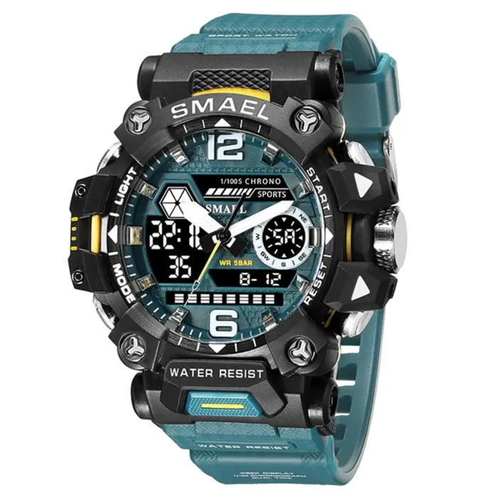 Чоловічий водостійкий спортивний тактичний годинник Smael Chrono - зображення 1