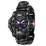 Чоловічий спортивний водостійкий тактичний з компасом годинник Smael Grey Compass