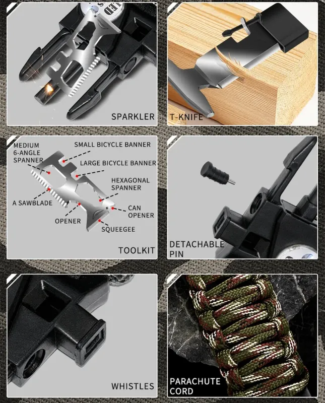 Чоловічий спортивний водостійкий тактичний з компасом годинник Smael Grey Compass - зображення 5