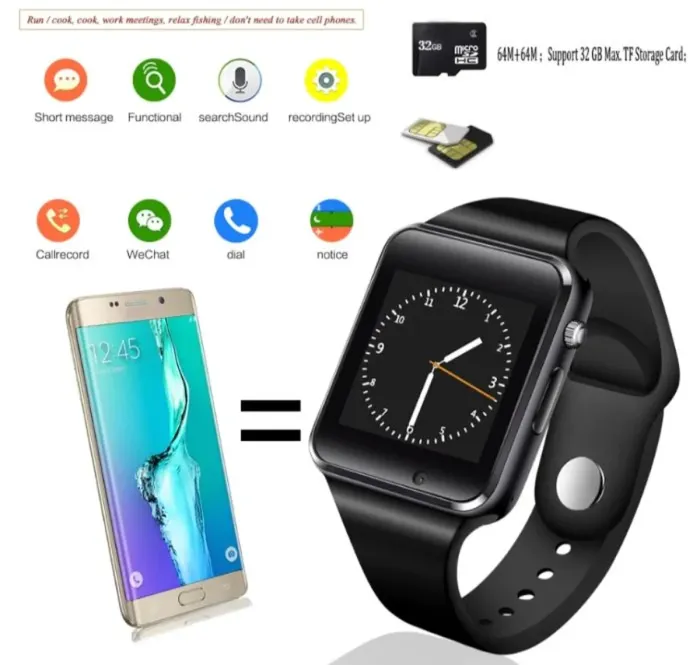 Розумний смарт годинник з сім-картою 2018 року Smart A1 Turbo UWatch 5015 Black - зображення 3