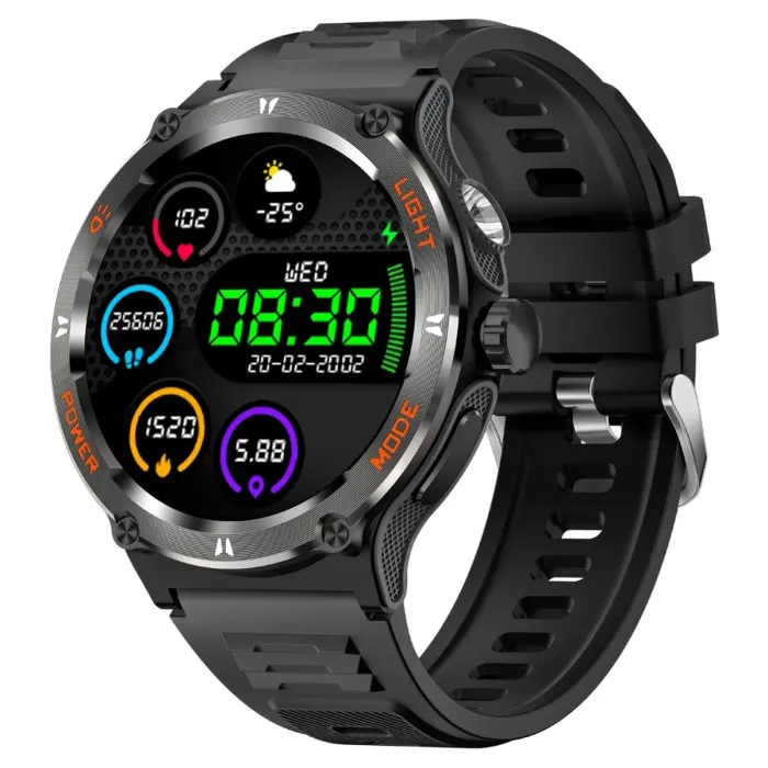 Розумний смарт годинник Smart Advanture Steel Black з компасом, 2 ремінці - зображення 4