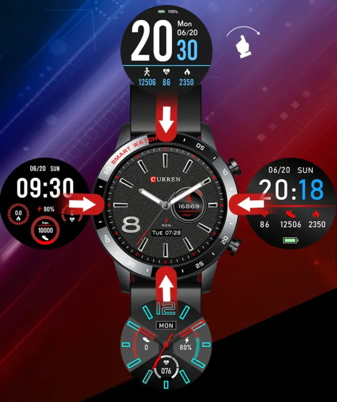 Розумний смарт годинник Smart Curren Retina Black - зображення 8