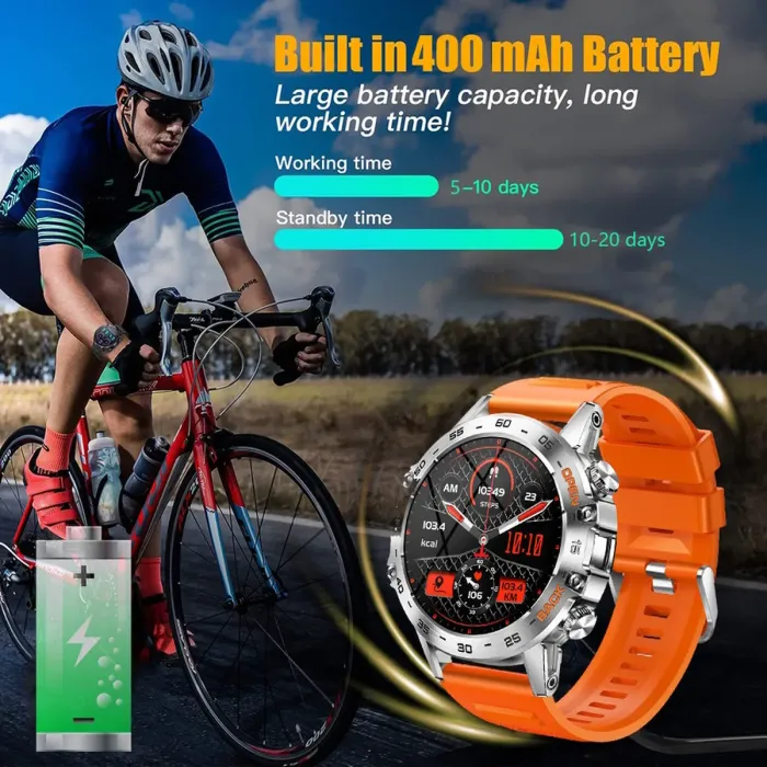 Розумний смарт годинник Smart Delta K52 Silver Orange, 2 ремінці - зображення 5