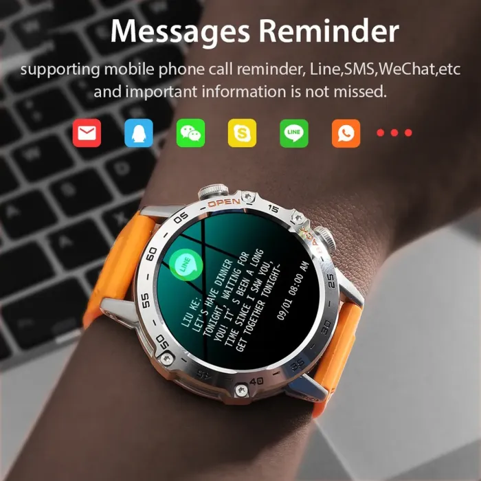 Розумний смарт годинник Smart Delta K52 Silver Orange, 2 ремінці - зображення 8