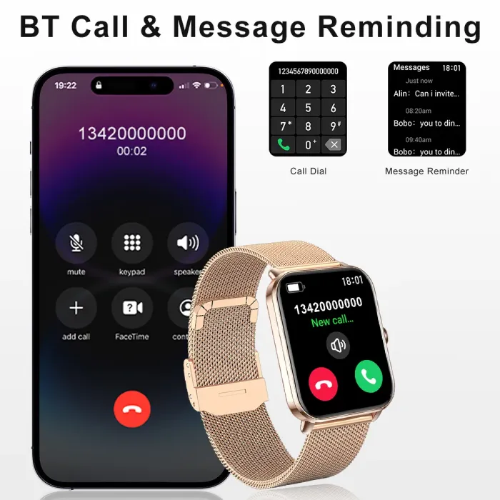 Розумний смарт годинник Smart Eva Gold, 2 ремінці - зображення 4