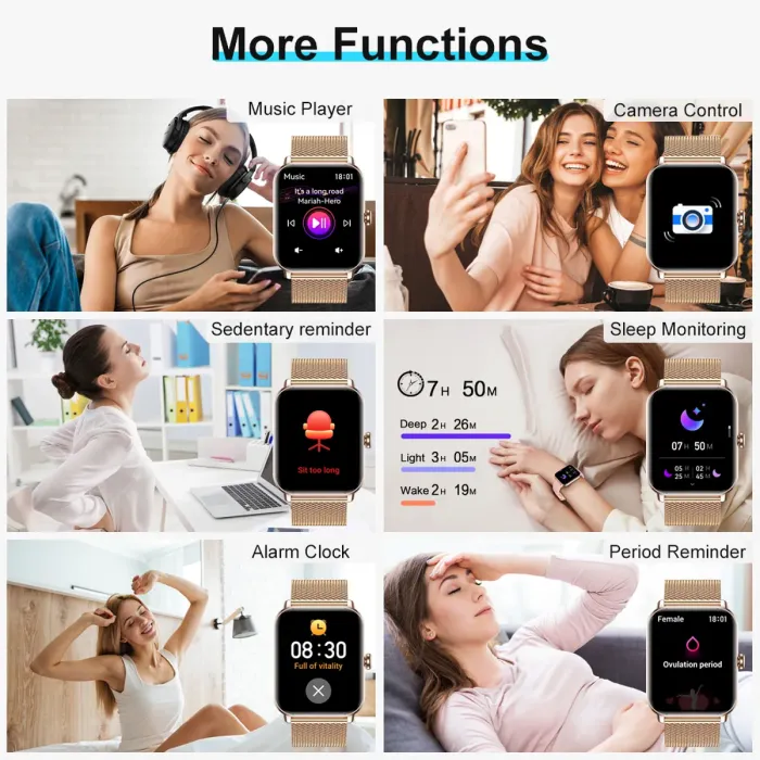 Розумний смарт годинник Smart Eva Gold, 2 ремінці - зображення 5