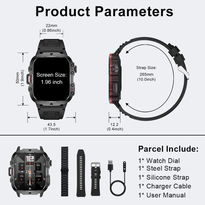 Розумний смарт годинник Smart Expert Nano Steel, 2 ремінці - зображення 13