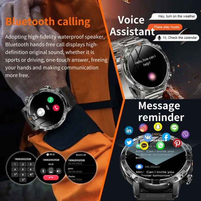 Розумний смарт годинник Smart Fire Rubber з компасом - зображення 8