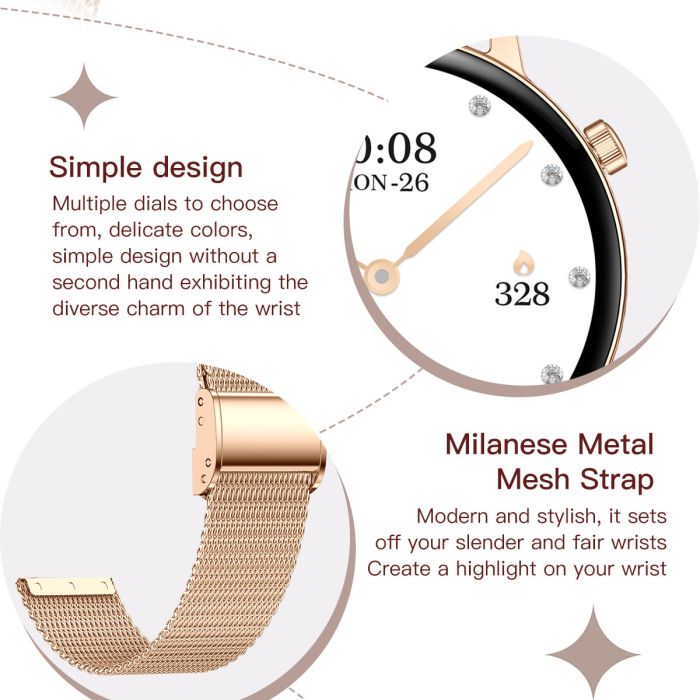 Розумний смарт годинник Smart Flower X Gold, 2 ремінці - зображення 11