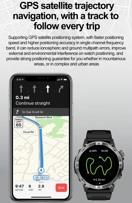 Розумний смарт годинник North Edge GPS Smart Titan з компасом - зображення 3