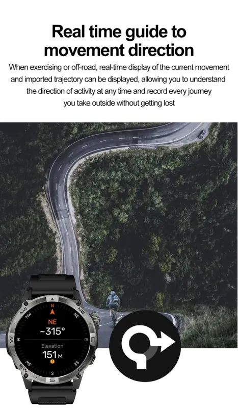 Розумний смарт годинник North Edge GPS Smart Titan з компасом - зображення 9