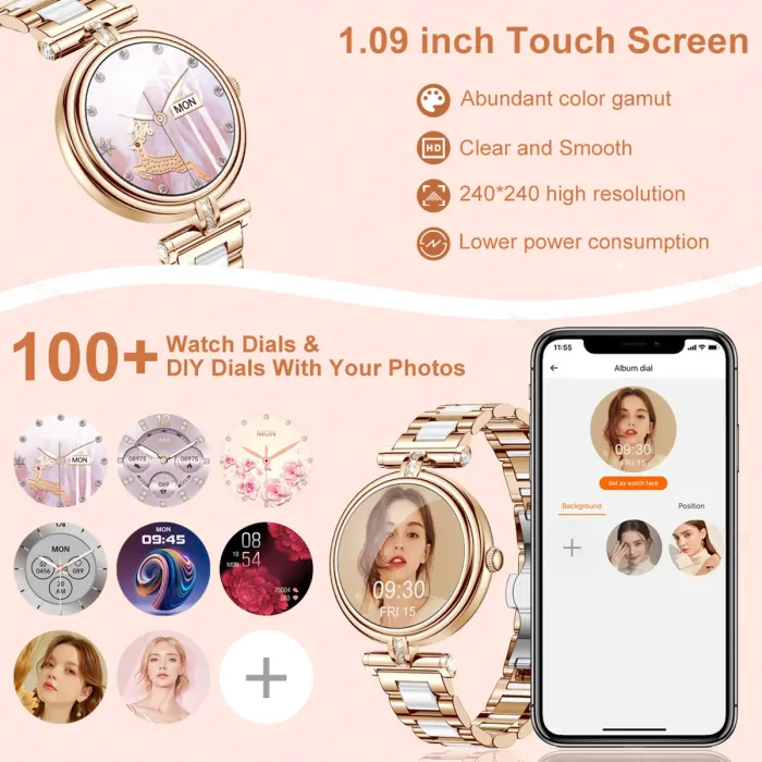 Розумний смарт годинник Smart Leila Steel, 2 ремінці - зображення 5