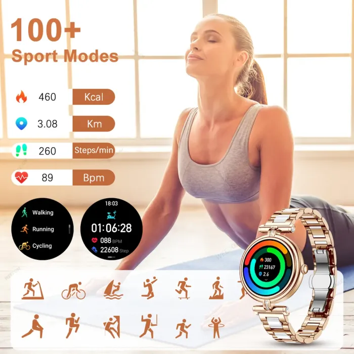 Розумний смарт годинник Smart Leila Steel, 2 ремінці - зображення 6