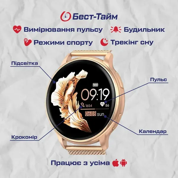 Розумний смарт годинник Подарунковий набір Smart Melisia IBSO Gold - зображення 5