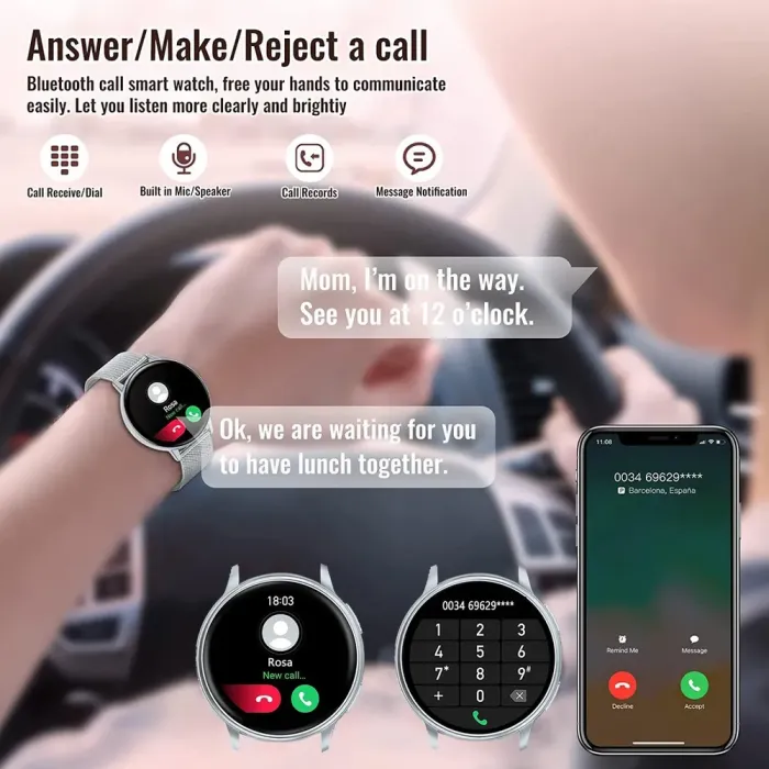 Розумний смарт годинник Smart Melisia Silver Rubber, 2 ремінці - зображення 12