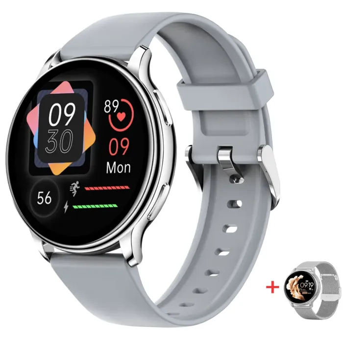 Розумний смарт годинник Smart Melisia Silver Rubber, 2 ремінці - зображення 1