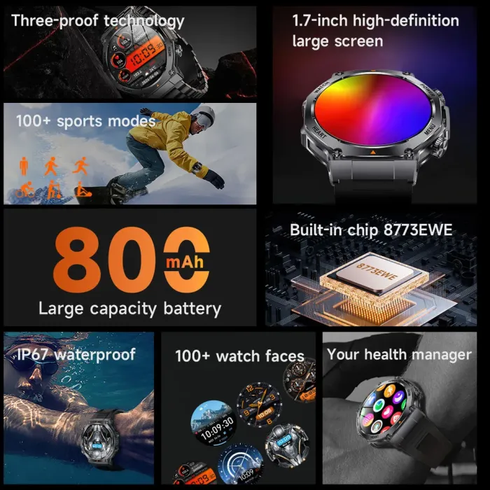 Розумний смарт годинник Smart Mevaden Ultra Steel, 2 ремінці - зображення 5