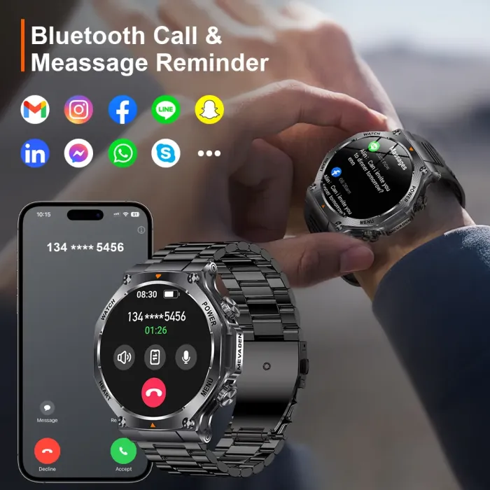 Розумний смарт годинник Smart Mevaden Ultra Steel, 2 ремінці - зображення 7