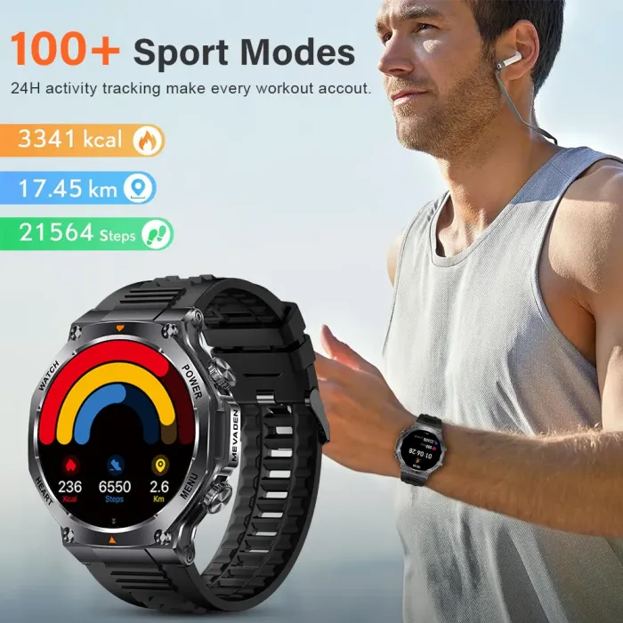 Розумний смарт годинник Smart Mevaden Ultra Steel, 2 ремінці - зображення 12