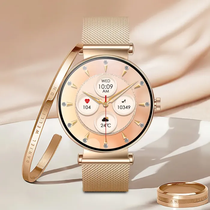 Розумний смарт годинник Smart Princess Steel Gold, 2 ремінці - зображення 4
