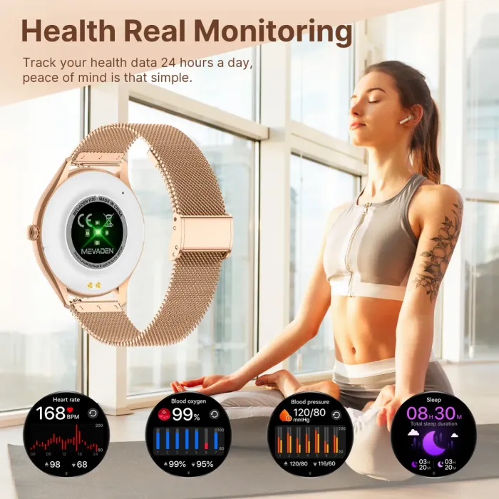 Розумний смарт годинник Smart Milano Gold Rubber, 2 ремінці - зображення 7