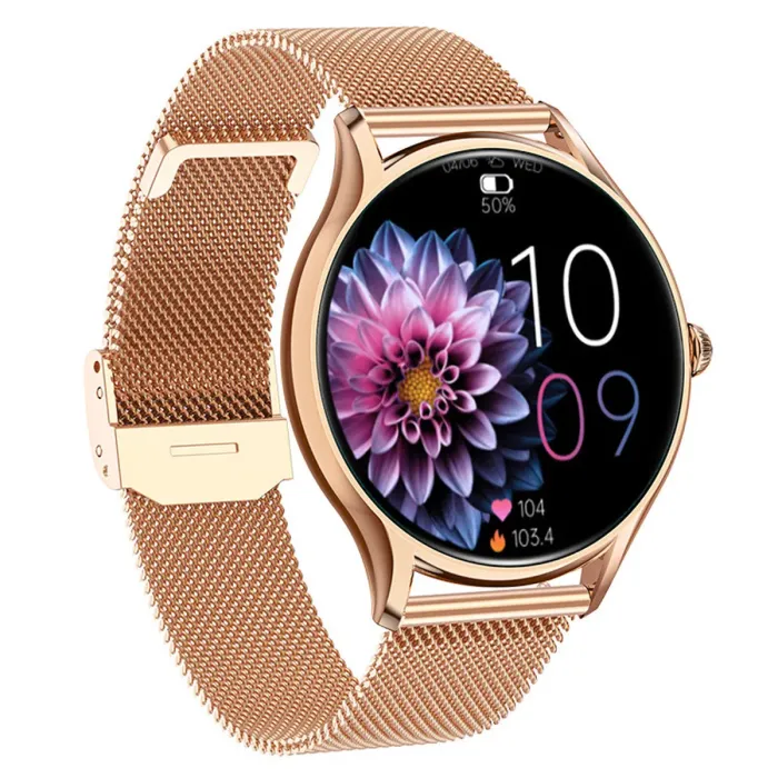 Розумний смарт годинник Smart Milano Gold Steel, 2 ремінці - зображення 3