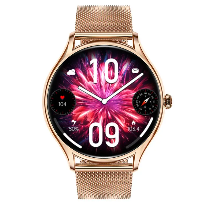 Розумний смарт годинник Smart Milano Gold Steel, 2 ремінці - зображення 9